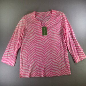 NEW Lilly Pulitzer Amelia Island Tunic Tropical‎ Pink Zebron Chevron XS Beachy